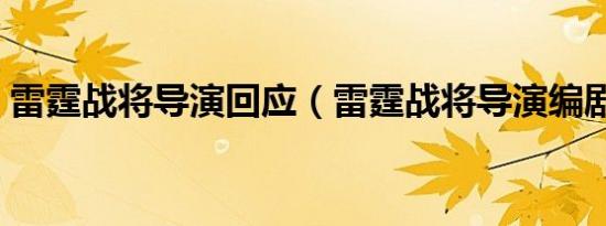 雷霆战将导演回应（雷霆战将导演编剧是谁）