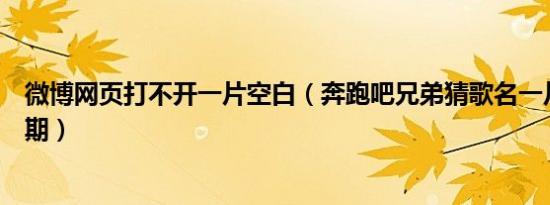 微博网页打不开一片空白（奔跑吧兄弟猜歌名一片空白是哪期）