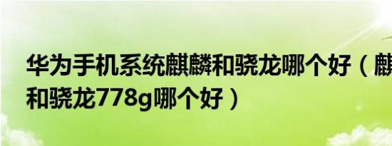 华为手机系统麒麟和骁龙哪个好（麒麟9000和骁龙778g哪个好）