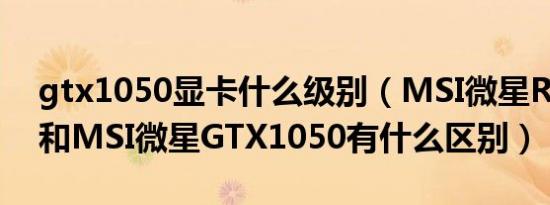 gtx1050显卡什么级别（MSI微星R9 280X和MSI微星GTX1050有什么区别）