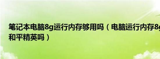 笔记本电脑8g运行内存够用吗（电脑运行内存8g能正常玩和平精英吗）