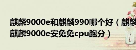 麒麟9000e和麒麟990哪个好（麒麟990e和麒麟9000e安兔兔cpu跑分）