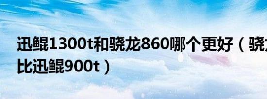 迅鲲1300t和骁龙860哪个更好（骁龙860对比迅鲲900t）