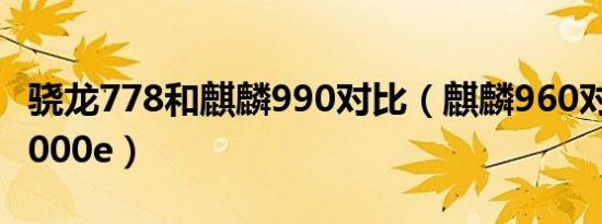 骁龙778和麒麟990对比（麒麟960对比麒麟9000e）