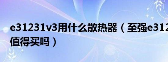 e31231v3用什么散热器（至强e31231v3还值得买吗）