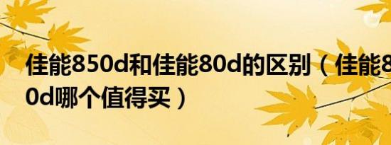 佳能850d和佳能80d的区别（佳能850d和80d哪个值得买）