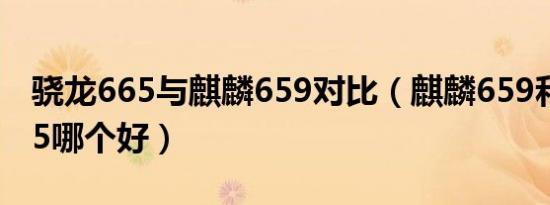 骁龙665与麒麟659对比（麒麟659和骁龙665哪个好）