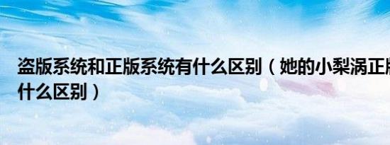 盗版系统和正版系统有什么区别（她的小梨涡正版和盗版有什么区别）