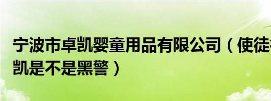 宁波市卓凯婴童用品有限公司（使徒行者中卓凯是不是黑警）