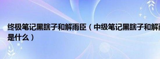 终极笔记黑瞎子和解雨臣（中级笔记黑瞎子和解雨臣的结局是什么）