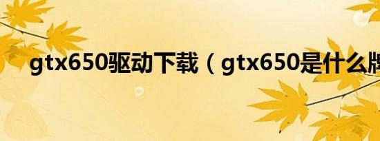 gtx650驱动下载（gtx650是什么牌子）