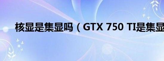 核显是集显吗（GTX 750 TI是集显吗）