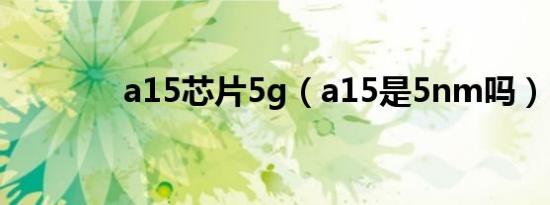 a15芯片5g（a15是5nm吗）