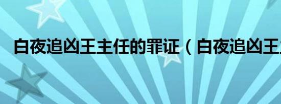 白夜追凶王主任的罪证（白夜追凶王主任）