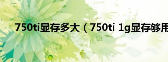 750ti显存多大（750ti 1g显存够用吗）