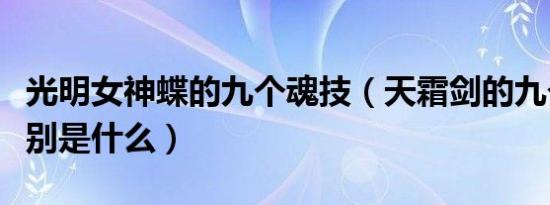 光明女神蝶的九个魂技（天霜剑的九个魂技分别是什么）