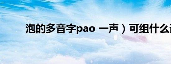 泡的多音字pao 一声）可组什么词