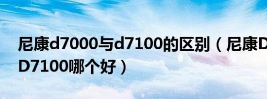 尼康d7000与d7100的区别（尼康D7000与D7100哪个好）