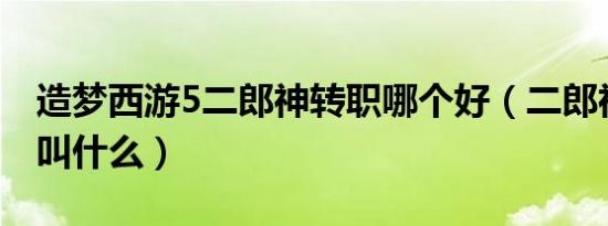 造梦西游5二郎神转职哪个好（二郎神的妹妹叫什么）