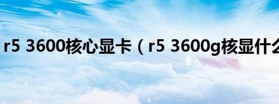 r5 3600核心显卡（r5 3600g核显什么水平）