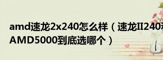 amd速龙2x240怎么样（速龙II240和新出的AMD5000到底选哪个）