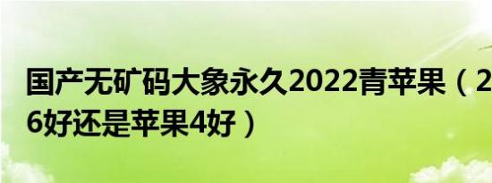 国产无矿码大象永久2022青苹果（2021苹果6好还是苹果4好）