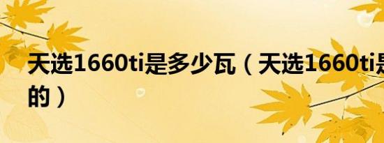 天选1660ti是多少瓦（天选1660ti是多少w的）