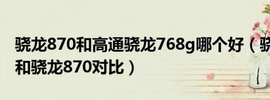 骁龙870和高通骁龙768g哪个好（骁龙786g和骁龙870对比）