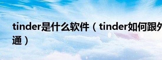 tinder是什么软件（tinder如何跟外国人沟通）