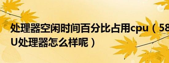 处理器空闲时间百分比占用cpu（5800K CPU处理器怎么样呢）