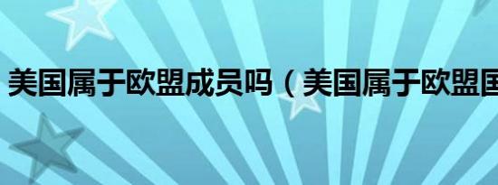 美国属于欧盟成员吗（美国属于欧盟国家吗）