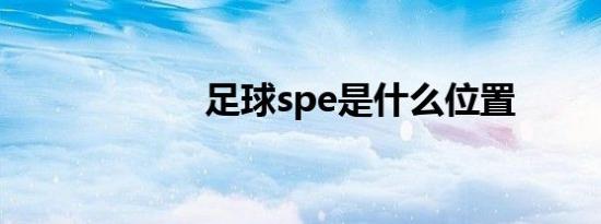 足球spe是什么位置