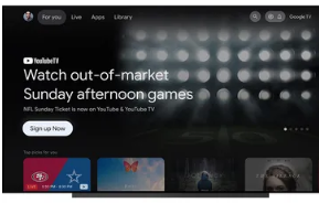 NFL周日门票已登陆GoogleTV主屏幕