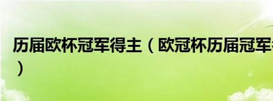 历届欧杯冠军得主（欧冠杯历届冠军名单最新）