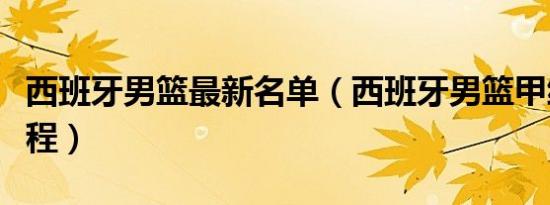 西班牙男篮最新名单（西班牙男篮甲级联赛赛程）