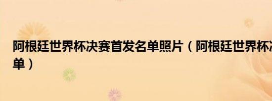 阿根廷世界杯决赛首发名单照片（阿根廷世界杯决赛首发名单）