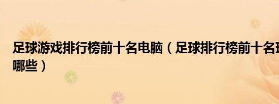 足球游戏排行榜前十名电脑（足球排行榜前十名球衣品牌有哪些）