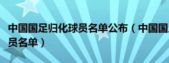 中国国足归化球员名单公布（中国国足归化球员名单）