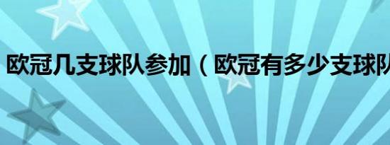 欧冠几支球队参加（欧冠有多少支球队参加）