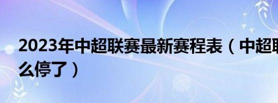 2023年中超联赛最新赛程表（中超联赛为什么停了）