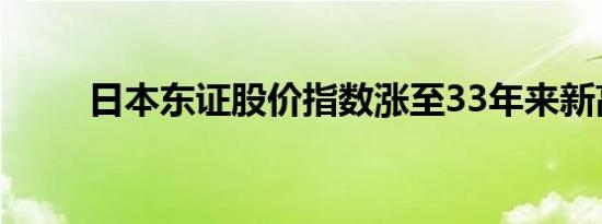 日本东证股价指数涨至33年来新高