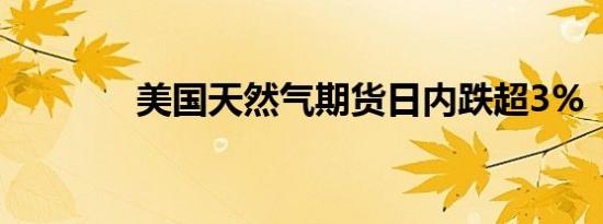 美国天然气期货日内跌超3%