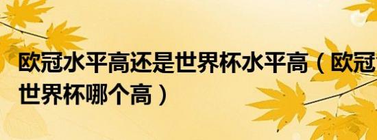 欧冠水平高还是世界杯水平高（欧冠含金量和世界杯哪个高）