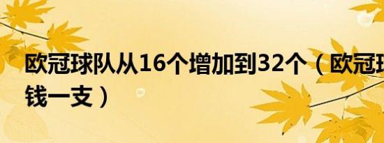 欧冠球队从16个增加到32个（欧冠球队多少钱一支）