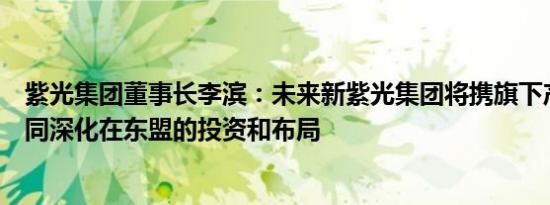 紫光集团董事长李滨：未来新紫光集团将携旗下产业公司共同深化在东盟的投资和布局