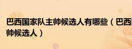 巴西国家队主帅候选人有哪些（巴西国家队主帅候选人）