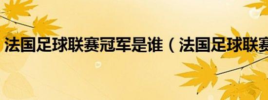 法国足球联赛冠军是谁（法国足球联赛冠军）