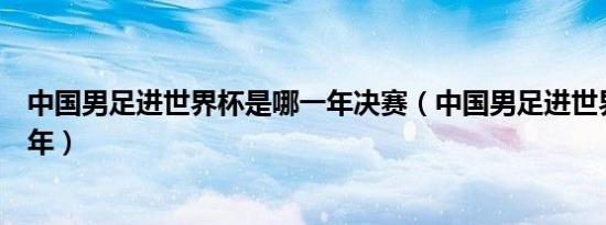 中国男足进世界杯是哪一年决赛（中国男足进世界杯是哪一年）