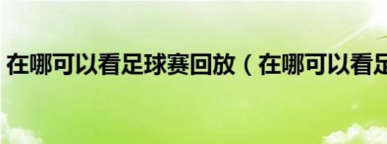 在哪可以看足球赛回放（在哪可以看足球赛）