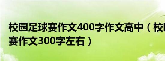 校园足球赛作文400字作文高中（校园足球比赛作文300字左右）